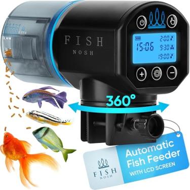 Imagem de Alimentador Automático de Peixes da FISHNOSH para Aquário - Nova Geração 2022, Dispensador Automático de Alimentos com Temporizador para Tanques Pequenos, Grandes Aquários e Lagos - Alimentadores Operados a Pilha para Peixes Dourados, Koi e Mais no Fim de Semana