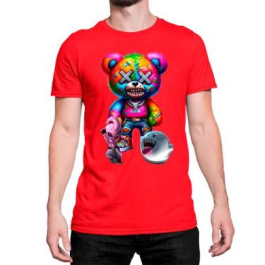 Imagem de Camiseta Masculina Urso X Cores Ref02 Estampado Camisa Algodão Malha P