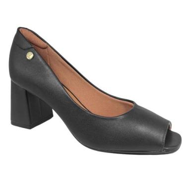Imagem de Sapato Vizzano Peep Toe Feminino Salto Bloco 1446.101, Preto, 37