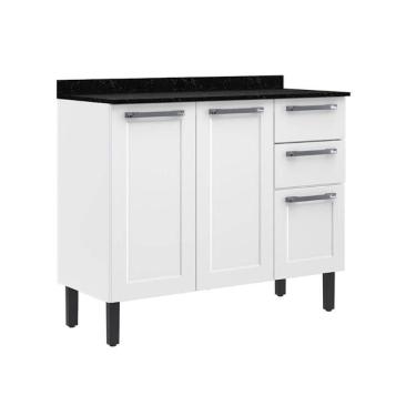 Imagem de Balcão Florença 105cm 3 Portas E 2 Gavetas Branco Itatiaia Branco