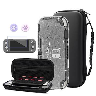 Imagem de HYPERCASE Estojo De Transporte Compatível Com Nintendo Switch Lite, Bolsa Armazenamento Viagem Portátil Para Lite 8 Slots Cartões Jogo, Kit Acessórios Capa Brilhante, Protetor Tela, Tampas Gelatina