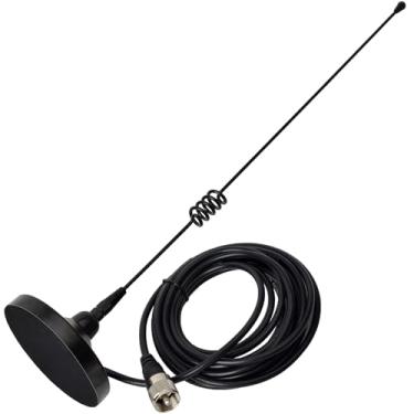 Imagem de HYS Antena Móvel Amadora Com Base Magnética, Banda Dupla Vhf 144/Uhf 430 Mhz, Chicote Cabo Coaxial Rg58 De 13 Pés Uhf-Macho/Pl259 Para Rádios Amadores Motorola Kenwood Midland So239