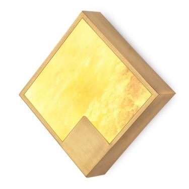 Imagem de HOMLUCE Arandela De Parede Alabastro, Luz Mármore Natural, Arandelas Led Modernas Para Sala Estar, Lâmpadas Internas, Jantar, Escadas, Quarto, Cobre Antigo