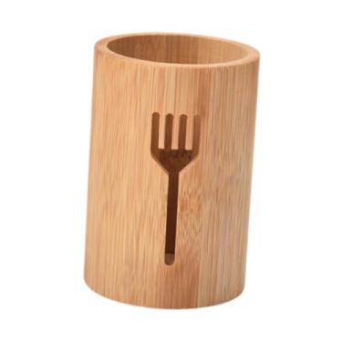 Imagem de ＫＬＫＣＭＳ Organizador de talheres, porta-talheres de bambu, organizador de cozinha, porta-talheres para mesa de festa, Garfo