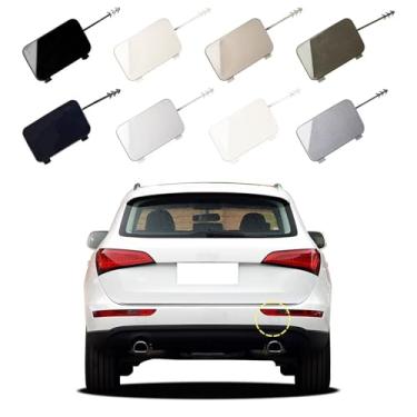 Imagem de Goholy Capa de gancho de reboque para para-choque traseiro de carro compatível com Audi Q5 2008 2009 2010 2011 2012 2013 2014 2015 2016 2017 8R0807449 8R0807450 Capa de reboque Tampa de reboque preta