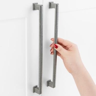 Imagem de ASKANO Pacote com 1, centro de orifício de 25,4 cm, puxador vintage de ferro antigo ZP2206 | Ferragens retrô sólidas para gaveta, cômoda, banheiro, penteadeira, porta de móveis, armário, 25 cm