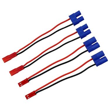 Imagem de 2 pares JST para EC3 macho fêmea Lipo adaptador de conectores de bateria com fio de 10 cm 20awg para RC FPV Racing Drone Multicopter Quadcopter Gimbal Câmera Aérea Carros RC