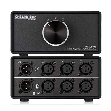 Imagem de Comutador de áudio XLR Nobsound MC103 Pro 3-in de 3 entradas e 1 saída, conversor de áudio balanceado, seletor de áudio estéreo passivo de 3 vias