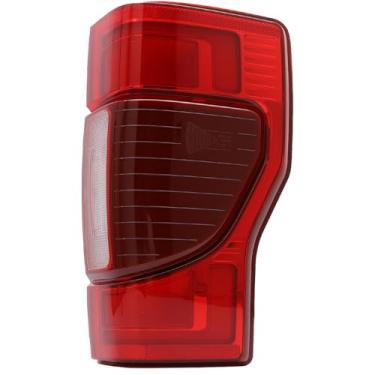 Imagem de MiKaFex Conjunto de luz traseira do lado direito do passageiro compatível com Ford F250 F350 Super Duty LED 2020 2021 2022 F250 Lâmpada de freio de halogênio (w ponto cego)