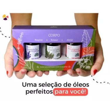 Imagem de Kit Óleos Essenciais Corpo (Respirar, Relaxar, Aliviar) Eucalipto, Lav