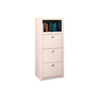 Imagem de Arquivo de Escritório ME4118 c/ 3 Gavetas e 1 Nicho Branco - Tecno Mobili