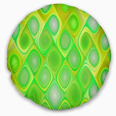 Imagem de Designart Estampa fractal verde com redemoinhos abstratos sala de estar, sofá, enchimento de almofada + capa de almofada impressa em ambos os lados 50,8 cm