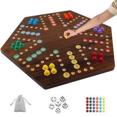 Imagem de Jogo de Tabuleiro HOROW Wahoo Wooden Original Aggravation 4/6 Player