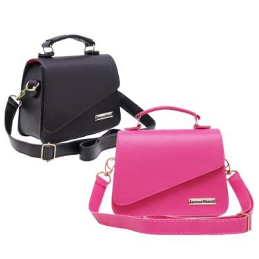 Imagem de Kit bolsa feminina pequena alça tarnsversal - ZBOLSA, Preto, Pink