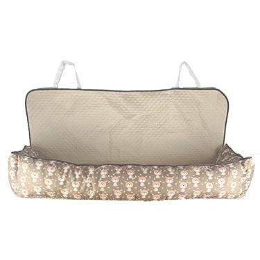 Imagem de Capa Protetora Pet Gigante para Banco Traseiro de Carro - Acessório Automotivo Impermeável com Zíper, Almofadas Laterais e Passagem de Cinto, Transporte Seguro de Cães e Gatos em Viagens(Avelã)