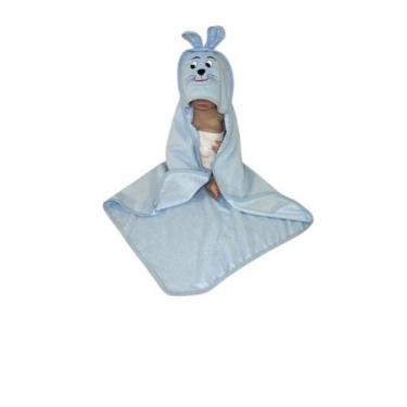 Imagem de Toalha Capuz Para Bebê Felpuda Com Bordado de Microfibra Extra Macio. 