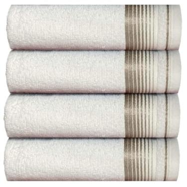 Imagem de KIT 4 Toalhas de Banho 75x150cm 100% Algodão Absorvente e Macia Hotel Academia Enxoval Adulto Premium (4- BRANCO)