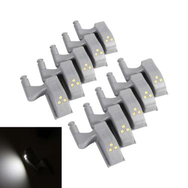 Imagem de HEEPDD Luz LED de Dobradiça, 10pcs Armário Universal Armário de de Dobradiça Luz de LED Light para Casa de Cozinha para Casa Acessórios de Iluminação de Quarto de Quarto (Luz branca)