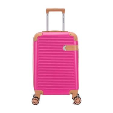 Imagem de Santino Mala de Bordo Rígida - Textura Canelada Distinta, Rodas Duplas Silenciosas 360°, Cadeado com Combinação Numérica | Leveza e Segurança Aprimoradas para Viagens (Magenta, Pequeno)