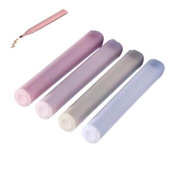 Imagem de GZBABY Marcador de texto com proteção ocular à base de água com grande reservatório de tinta para escritório, casa, escola e artigos de papelaria (laranja, rosa, marrom roxo)