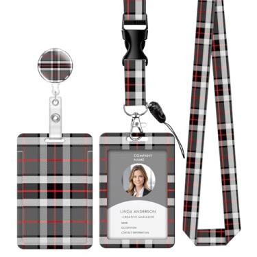 Imagem de Cordão retrátil para crachá de identificação com clipe e chaveiro, ajustável, bonito carretel de separação, durável e perfeito para mulheres enfermeiras, professoras, trabalhadoras de escritório