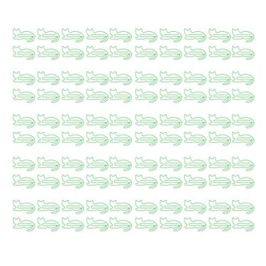 Imagem de Clipes de papel em formato de animal fofo divertido colorido fio revestido de plástico organizador de documentos clipes de marcadores para escritório escola projetos de artesanato (Verde)