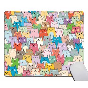Imagem de Mouse Pad, mouse pad retangular de gatos coloridos, mousepads de borracha antiderrapante para laptop de escritório, casa, 24 x 20 x 0,3 cm