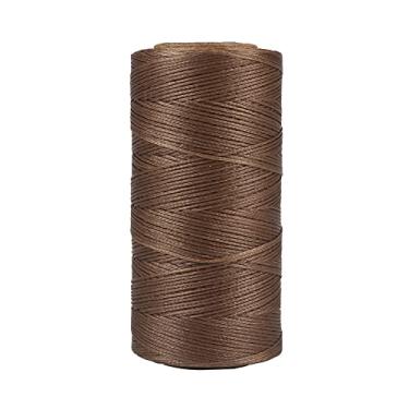 Imagem de 284 jardas fio de poliéster encerado plano cores sortidas 1 x 0,3 mm cordão de costura revestido com cera para suprimentos de macramê de miçangas camelo
