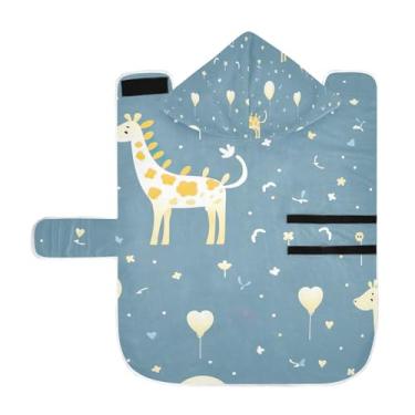 Imagem de Wassud Toalha para cachorro com estampa de girafa para bebê, roupão de banho de secagem rápida para cães e gatos, pequeno