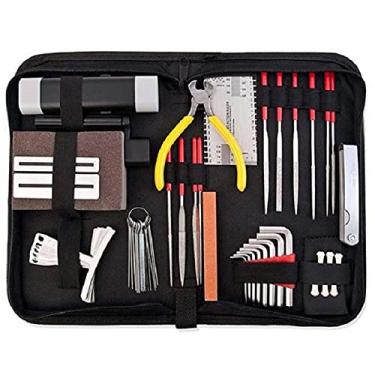 Imagem de Cryfokt Kit de Ferramentas para Reparo de Guitarra, Completo e Versátil, Arquivo de Polimento, Organizador de Cordas para Músicos, Metal + Aço Inoxidável + Plástico