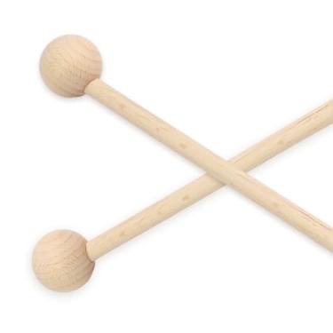 Imagem de Murtenze 2 bastões de percussão de madeira de 20 cm, baquetas rítmicas de madeira, marretas infantis para xilofone, carrilhão, glockenspiel, sinos