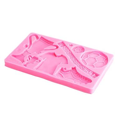 Imagem de Moldes de Silicone para Massa Açúcar Troféu Futebol Bolo e Chocolate DIY Sem Adesão Fácil Desmoldar Limpeza Grau Alimentar Multifuncional Bolos Decora