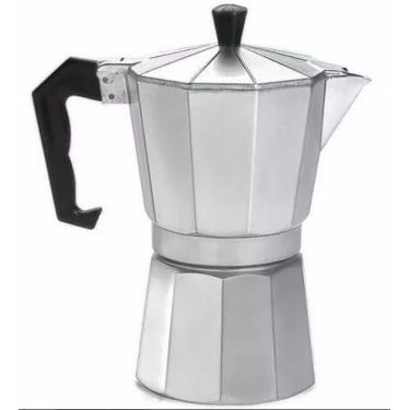 Imagem de Cafeteira Italiana Moka, Alumínio Prateado, Estilo Tradicional Octogonal