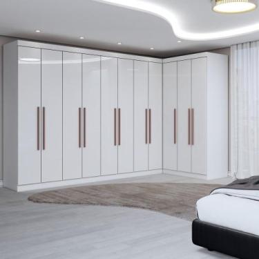 Imagem de Guarda-Roupa Casal Modulado Odisseia 11 Portas 4 Gavetas Branco - Pano