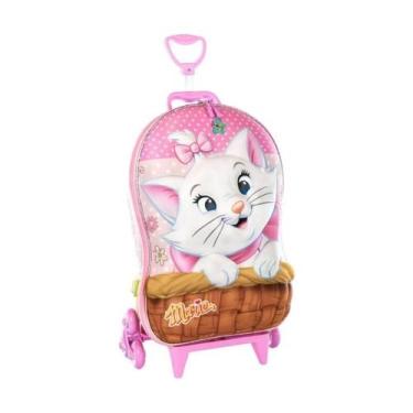 Imagem de Mala De Viagem Infantil Com Rodinha Gatinha Marie 3D Rosa - Max Toy
