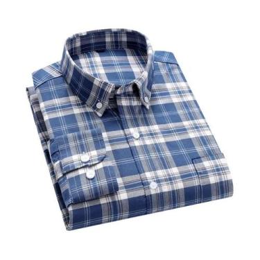 Imagem de Camisa Masculina De Manga Longa 100% Algodão Puro, Macia, Respirável, 