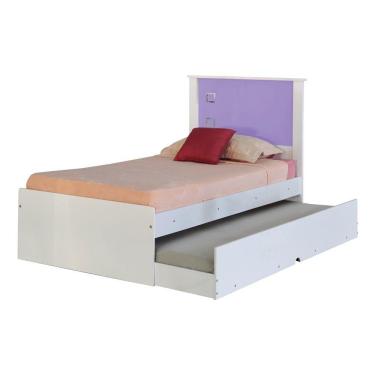 Imagem de Cama Bibox Solteiro Reino Branco/lilás Gran Belo