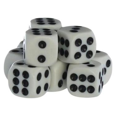 Imagem de Dados Branco Com Pote 10 Peças Western
