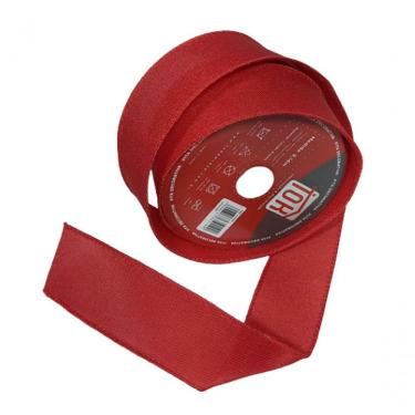 Imagem de Fita Decorativa Vermelha Lisa 3,5Cm