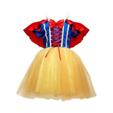 Imagem de Fantasia De Princesa Branca De Neve Para Meninas Com Capa, Roupa De Fe