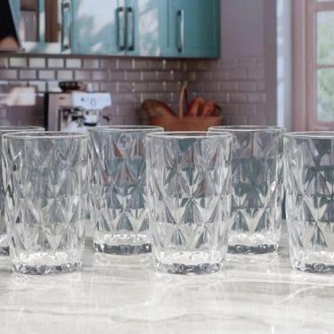 Imagem de Jogo 6 Copos Diamond 400ml em Vidro Transparente Resistente - Gamma