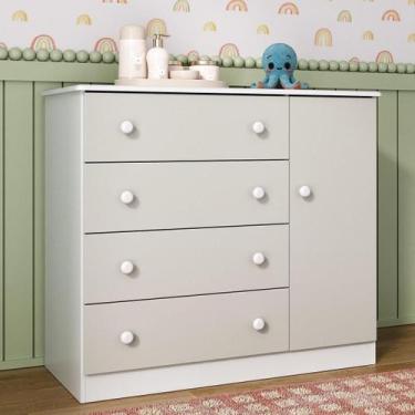 Imagem de Cômoda Infantil 95cm 1 Porta e 4 Gavetas Encanto Multimóveis MP4449, B