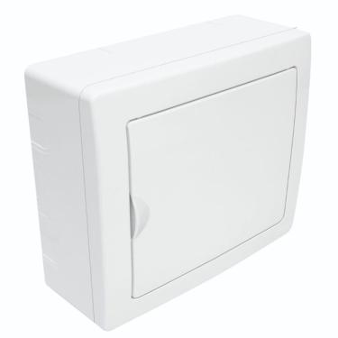 Imagem de Quadro de Distribuição de Sobrepor Para 6 Disjuntores Nema Ou 8 Din Porta Branca Reversível 3213