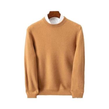 Imagem de Suéter Masculino Oversized De Cashmere, Pulôver Com Gola Redonda, Ajus