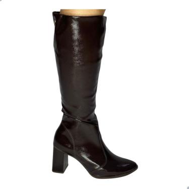 Imagem de Bota Feminina Mississipi Salto Alto Cano Longo Zenna Café