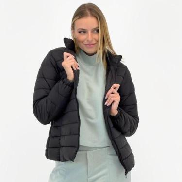 Imagem de Jaqueta Blue Rose Nylon Puffer Feminina, GG, Preto