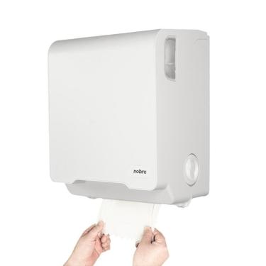 Imagem de Dispenser Autocortante para Toalha em Bobina Mecânico Nobre Tpc com Sistema de Autocorte Branco