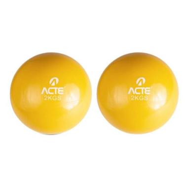 Imagem de Par de Bolas Tonificadoras 2Kg Cada Amarela Acte Sports