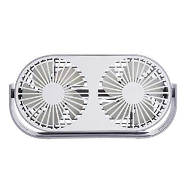 Imagem de HiXB Dual Turbo mesa USB ventilador silencioso silencioso rotação manual 3 velocidades modo ajusta o ventilador com difusão de aroma, cinza