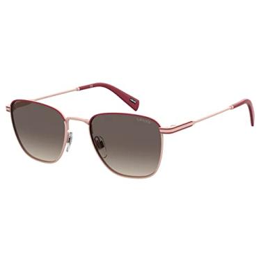Imagem de Levi's Óculos de sol retangulares Lv 1016/S, Borgonha rosa/marrom dégradé, 52mm, 19mm